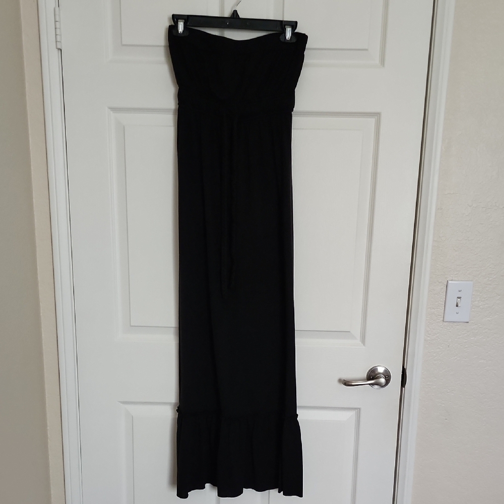Stylish Black Strapless Maxi Dress